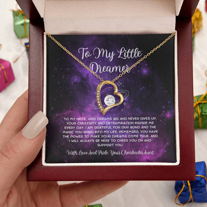 To My Little Dreamer - From Aunt to Niece Forever Love Necklace - SOUVMOUR