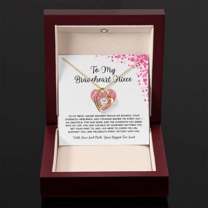 To My Braveheart Niece - From Aunt to Niece Forever Love Necklace - SOUVMOUR