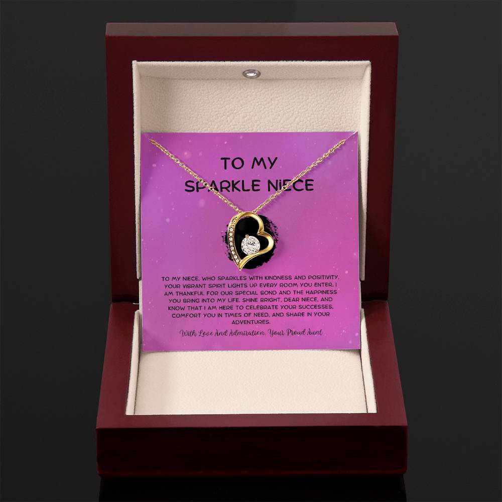 To My Sparkle Niece - From Aunt to Niece Forever Love Necklace - SOUVMOUR