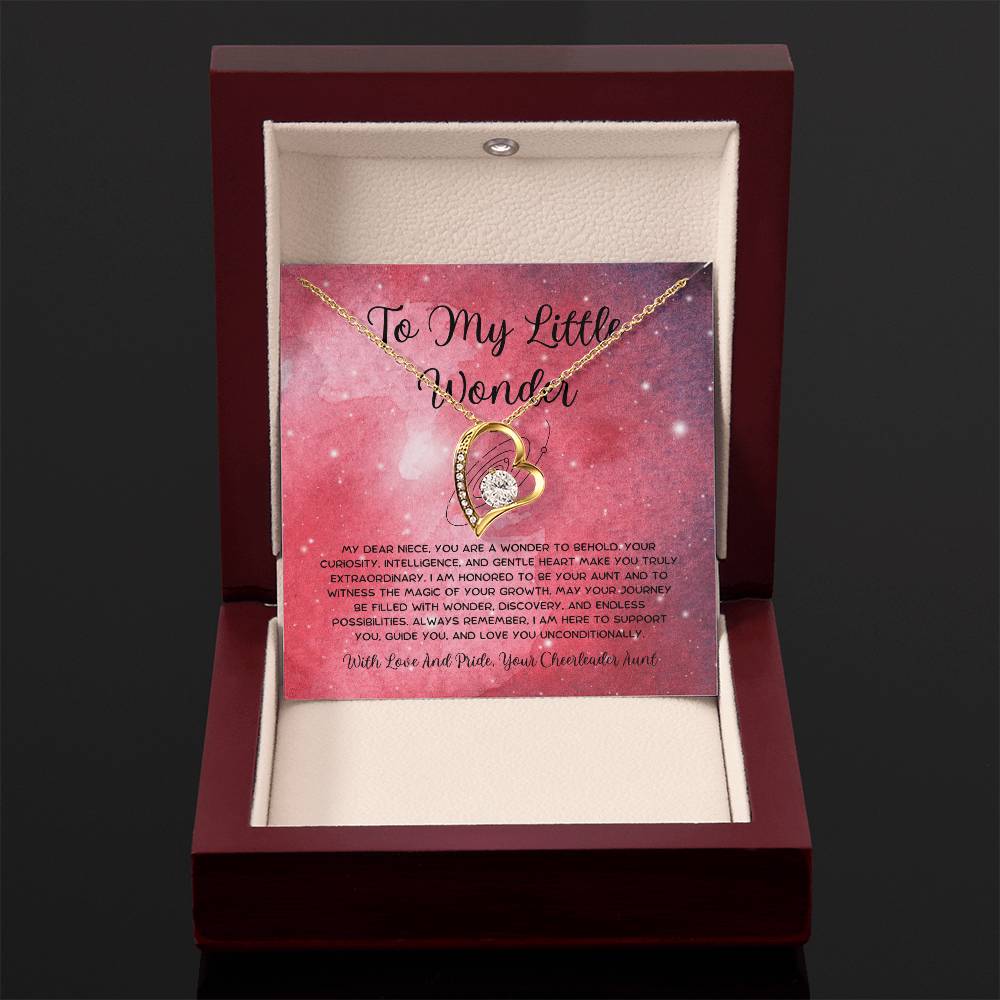 To My Little Wonder - From Aunt to Niece Forever Love Necklace - SOUVMOUR