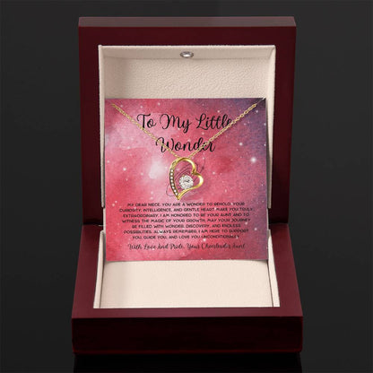 To My Little Wonder - From Aunt to Niece Forever Love Necklace - SOUVMOUR