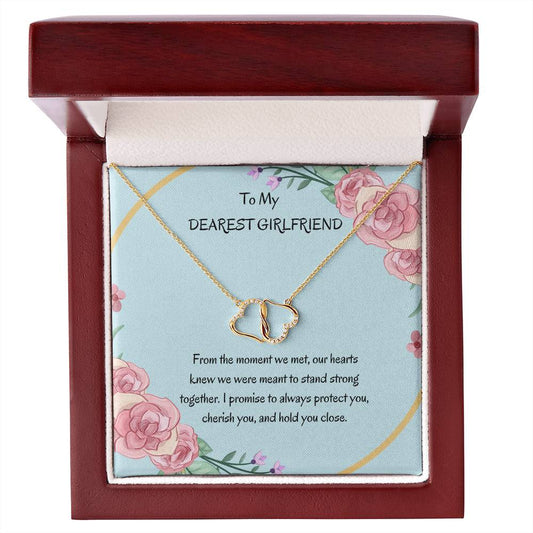 To My Girlfriend Necklace Gift | Stunning Gold Heart Pendant Necklace for Girlfriend - SOUVMOUR