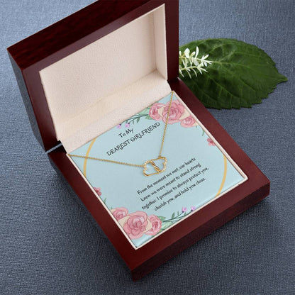 To My Girlfriend Necklace Gift | Stunning Gold Heart Pendant Necklace for Girlfriend - SOUVMOUR