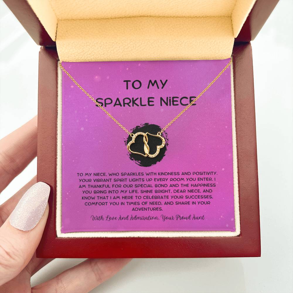 To My Sparkle Niece - From Aunt to Niece The Everlasting Love Necklace - SOUVMOUR