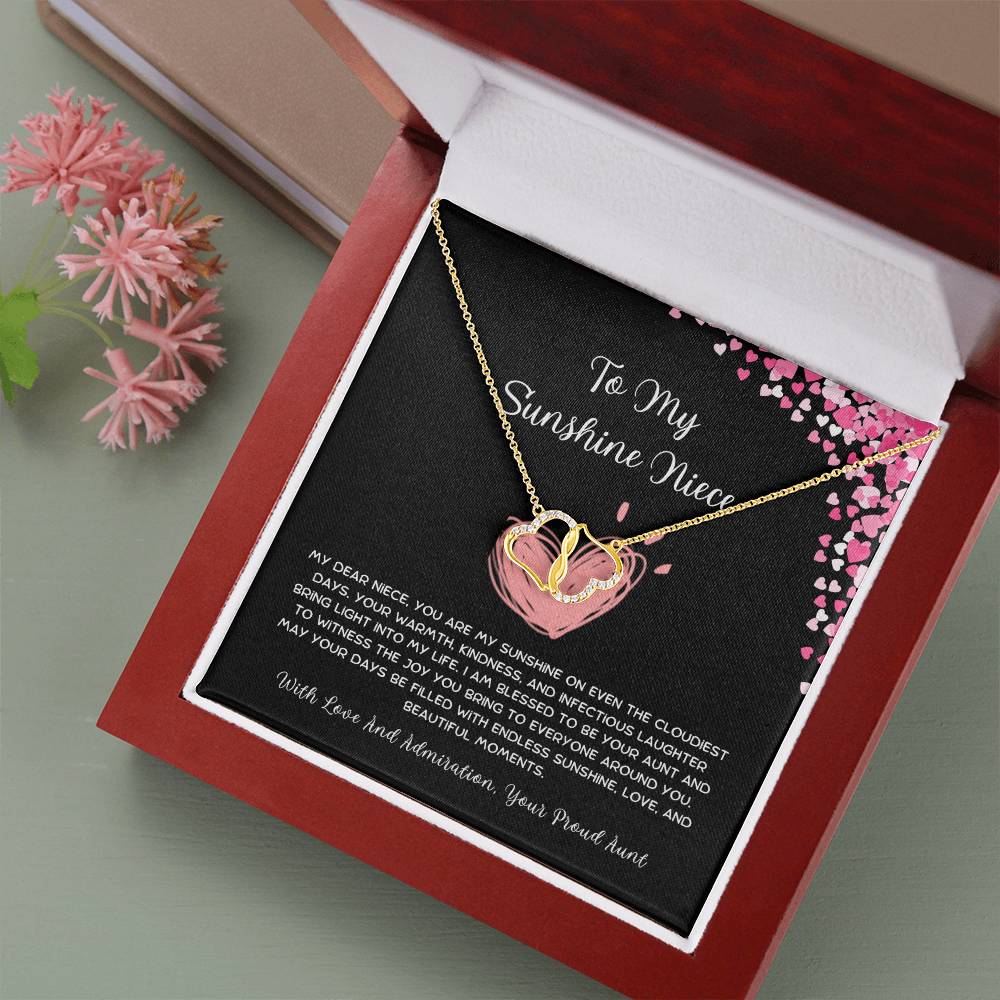 To My Sunshine Niece - From Aunt to Niece The Everlasting Love Necklace - SOUVMOUR