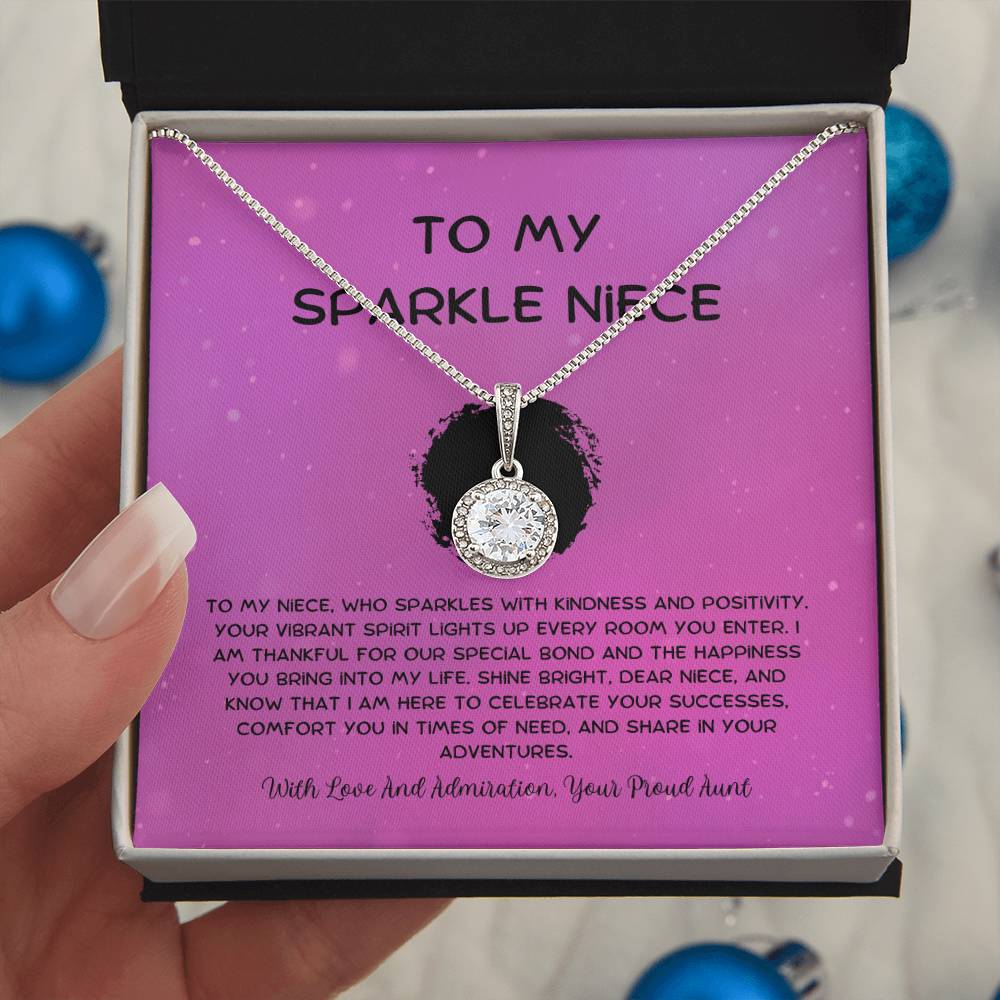 To My Sparkle Niece - From Aunt to Niece Eternal Hope Necklace - SOUVMOUR