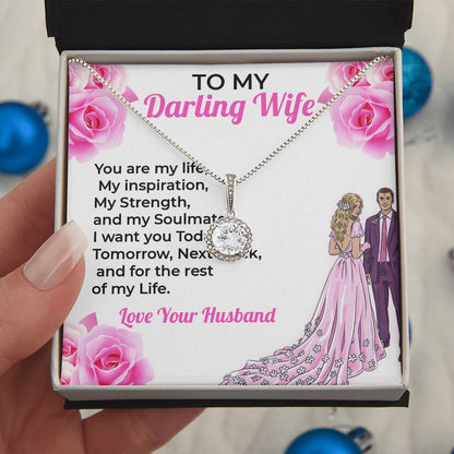 To My Darling Wife, My Life - Heartfelt Jewelry Necklace Gift for Wife