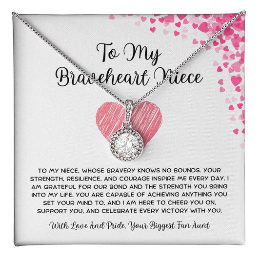 To My Braveheart Niece - From Aunt to Niece Eternal Hope Necklace - SOUVMOUR