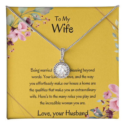 To My Wife, My Wonderful Partner - Elegant Sweet Hope Necklace Gift for Wife