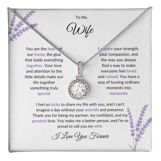To My Wife, The Heart of Our Home  | Stunning Necklace Gift for Wife