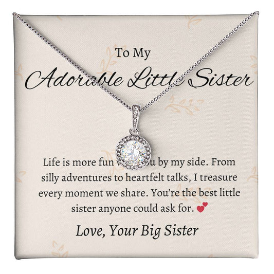 To My Sweet Adorable Little Sister – Eternal Hope Necklace | A Heartfelt Gift to Inspire  Little Sister