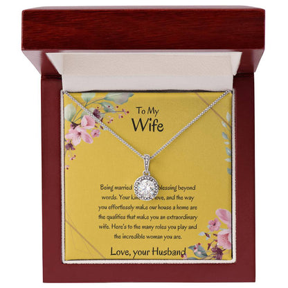 To My Wife, My Wonderful Partner - Elegant Sweet Hope Necklace Gift for Wife