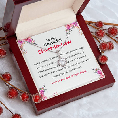 To My Beautiful Sister-in-law | Eternal Hope Necklace | Elegant Pendant For Friendship | Sister-in-Law Necklace