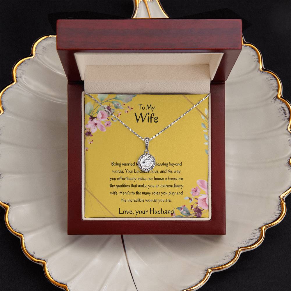 To My Wife, My Wonderful Partner - Elegant Sweet Hope Necklace Gift for Wife