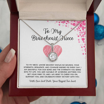 To My Braveheart Niece - From Aunt to Niece Eternal Hope Necklace - SOUVMOUR
