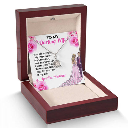 To My Darling Wife, My Life - Heartfelt Jewelry Necklace Gift for Wife