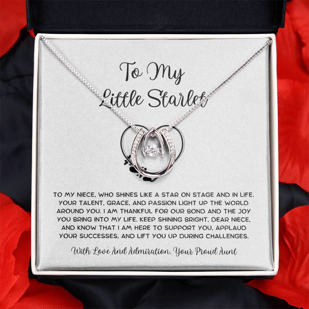 To My Little Starlet - From Aunt to Niece Lucky In Love Necklace - SOUVMOUR