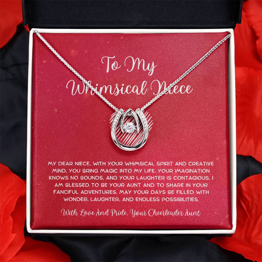 To My Whimsical Niece - From Aunt to Niece Lucky In  Love Necklace - SOUVMOUR