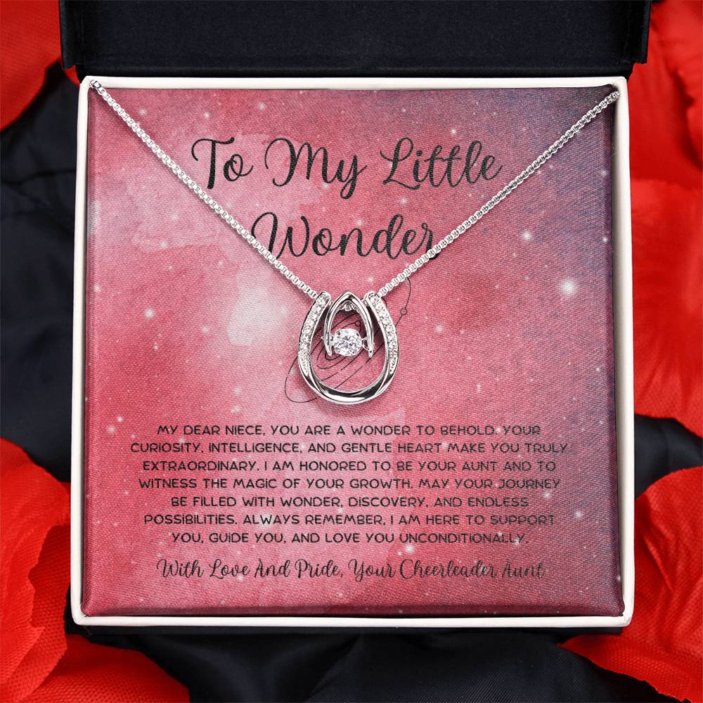 To My Little Wonder - From Aunt to Niece Lucky In Love Necklace - SOUVMOUR