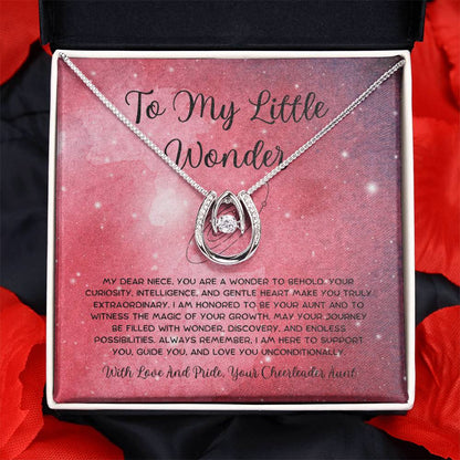 To My Little Wonder - From Aunt to Niece Lucky In Love Necklace - SOUVMOUR