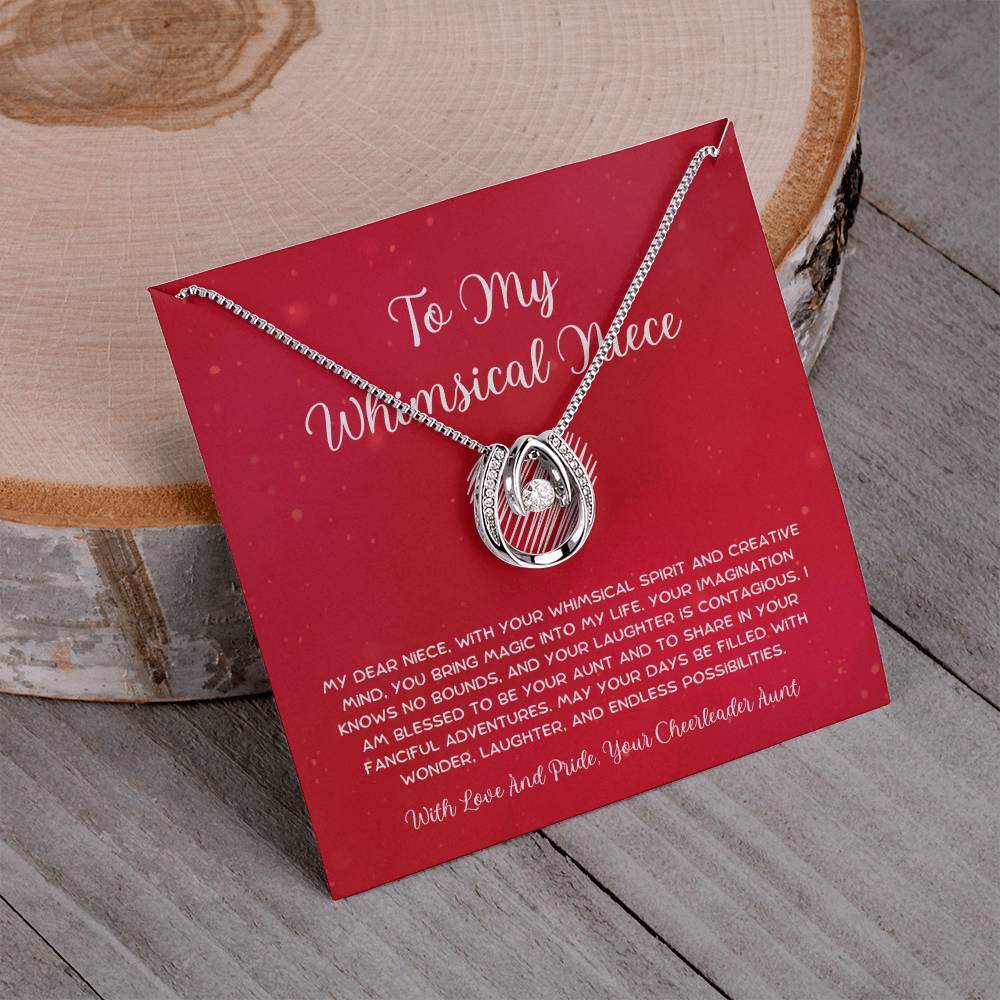 To My Whimsical Niece - From Aunt to Niece Lucky In  Love Necklace - SOUVMOUR