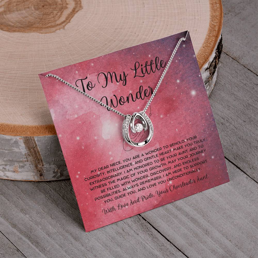 To My Little Wonder - From Aunt to Niece Lucky In Love Necklace - SOUVMOUR