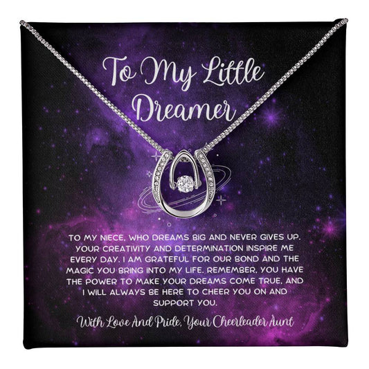 To My Little Dreamer - From Aunt to Niece Lucky In Love Necklace - SOUVMOUR