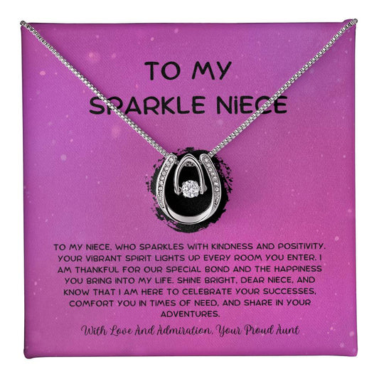 To My Sparkle Niece - From Aunt to Niece Lucky In Love Necklace - SOUVMOUR