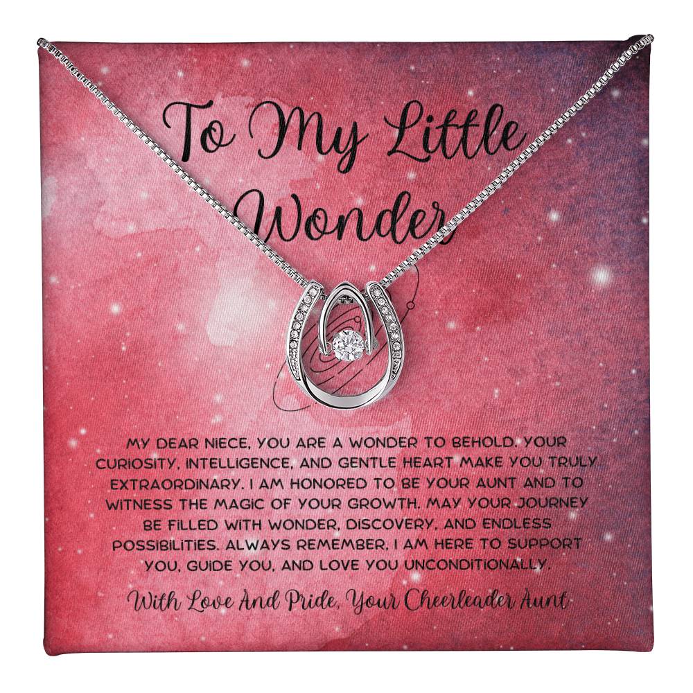 To My Little Wonder - From Aunt to Niece Lucky In Love Necklace - SOUVMOUR