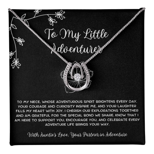 To My Little Adventurer - From Aunt to Niece Lucky In Love Necklace - SOUVMOUR