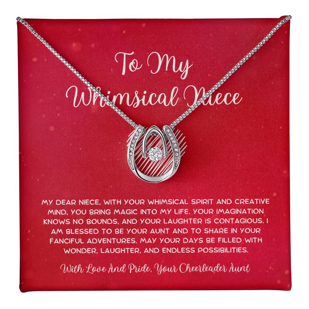 To My Whimsical Niece - From Aunt to Niece Lucky In  Love Necklace - SOUVMOUR