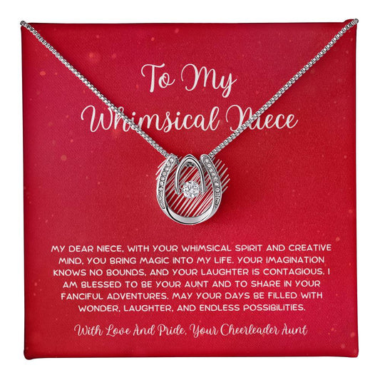 To My Whimsical Niece - From Aunt to Niece Lucky In  Love Necklace - SOUVMOUR
