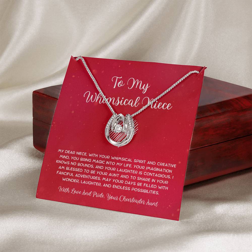 To My Whimsical Niece - From Aunt to Niece Lucky In  Love Necklace - SOUVMOUR