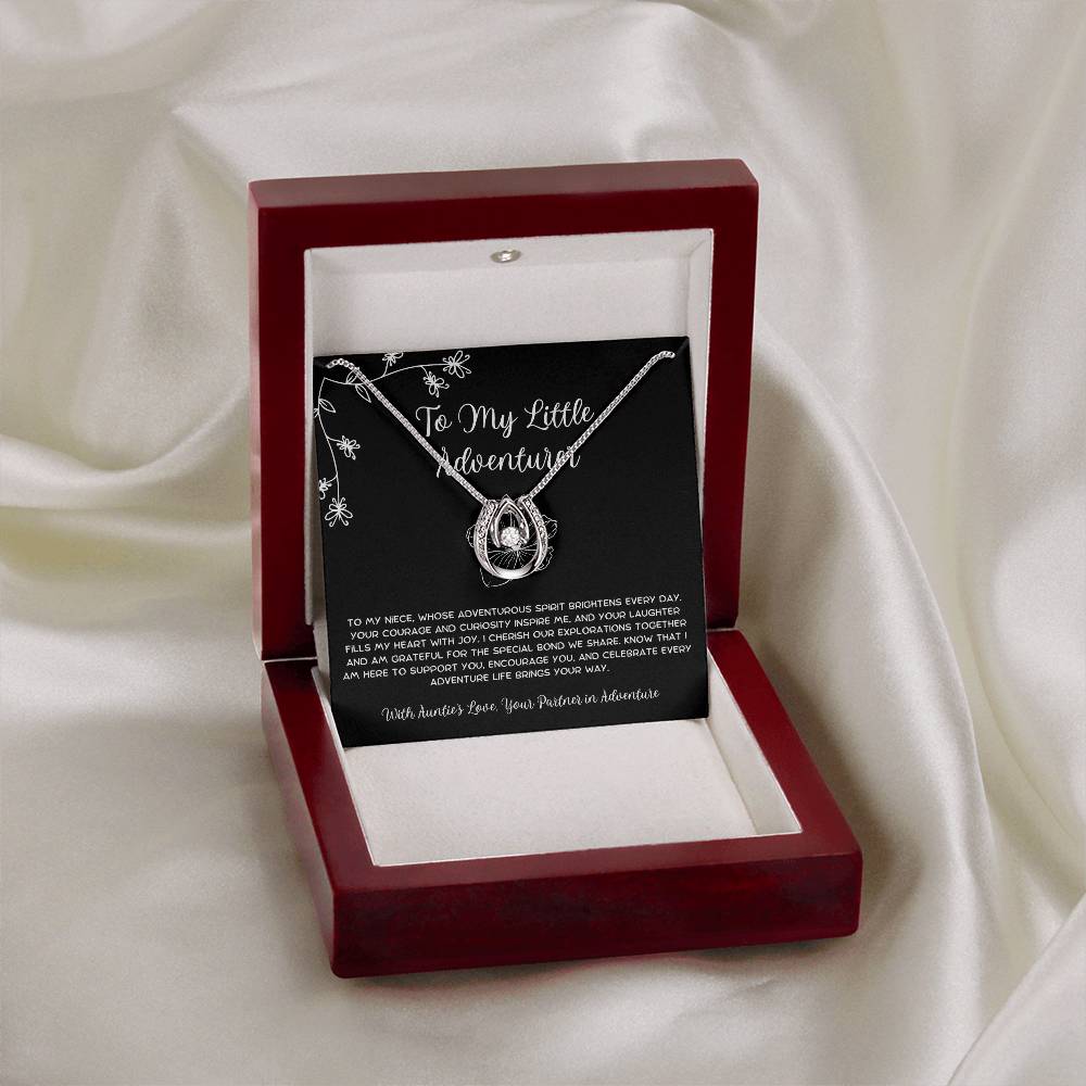 To My Little Adventurer - From Aunt to Niece Lucky In Love Necklace - SOUVMOUR