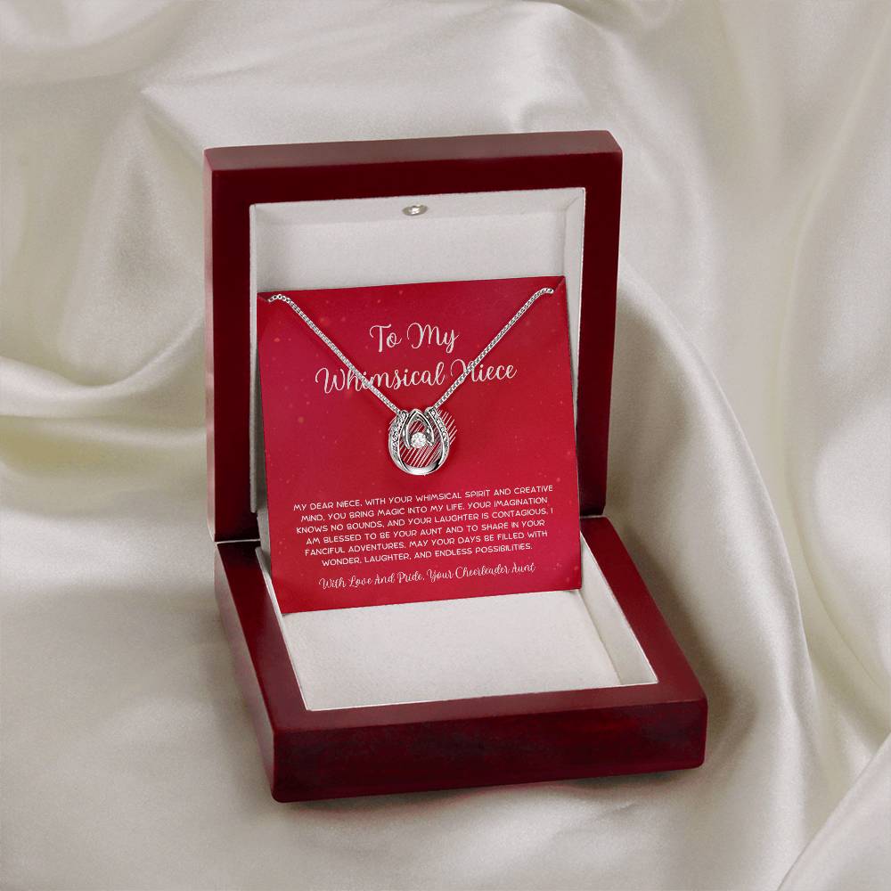 To My Whimsical Niece - From Aunt to Niece Lucky In  Love Necklace - SOUVMOUR