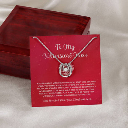 To My Whimsical Niece - From Aunt to Niece Lucky In  Love Necklace - SOUVMOUR