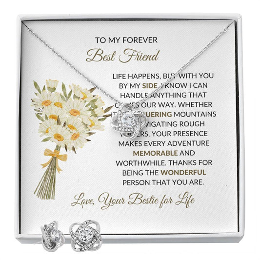 To My Forever Best Friend Necklace and Earring Set | Best Friend Gift| | Git For Love And Loyalty.