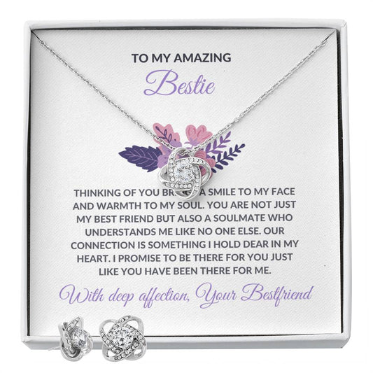 To My Amazing Best Friend Necklace  & earring Set Gift