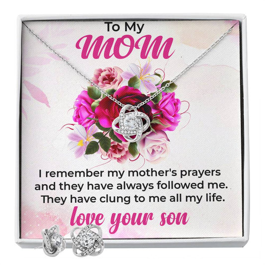 To My Mom | Beautiful Jewelry Set Featuring Love Knot Design from Son
