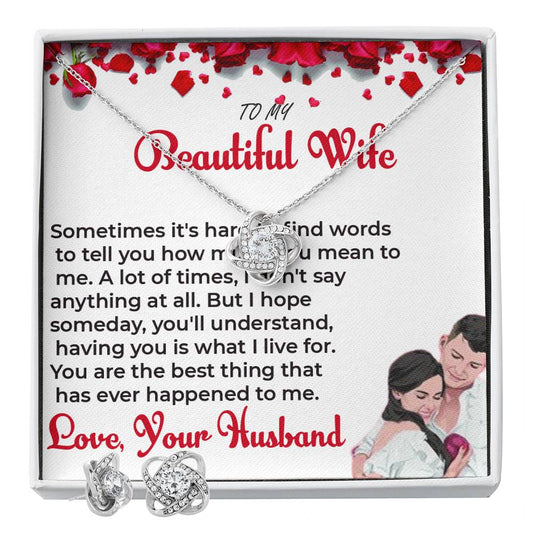 To My Beautiful Wife - Love Knot Necklace Pendant, A Gift of Endless Love