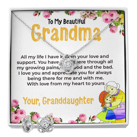To My Beautiful Grandma | Love Knot Necklace Gift from Granddaughter | Gift for Grandma