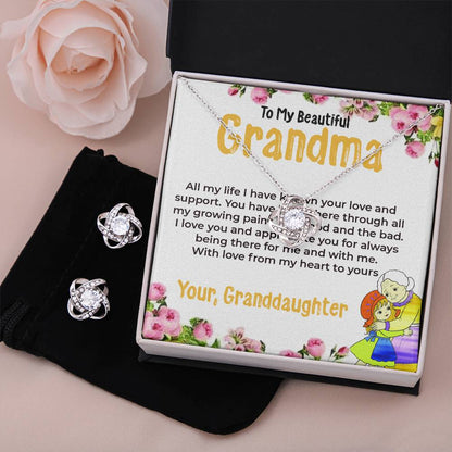 To My Beautiful Grandma | Love Knot Necklace Gift from Granddaughter | Gift for Grandma