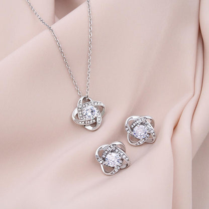 To My Amazing Wife - Love Knot Necklace & Earring Set, You Mean the World to Me