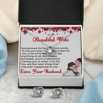 To My Beautiful Wife - Love Knot Necklace Pendant, A Gift of Endless Love