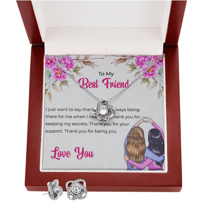 To My Amazing Best Friend  Necklace and Earrings Set - Appreciation Necklace Gift For Bestie