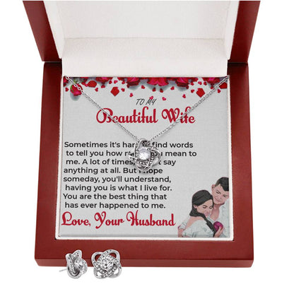 To My Beautiful Wife - Love Knot Necklace Pendant, A Gift of Endless Love