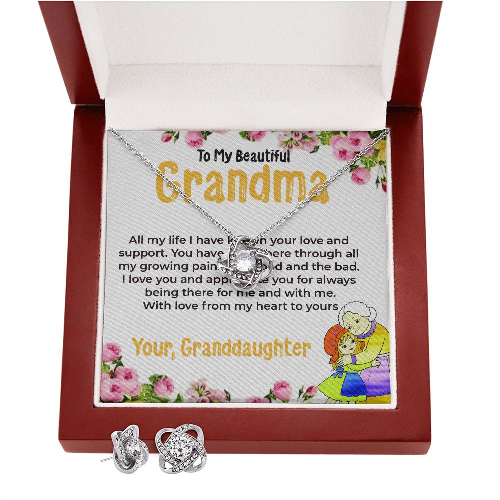 To My Beautiful Grandma | Love Knot Necklace Gift from Granddaughter | Gift for Grandma