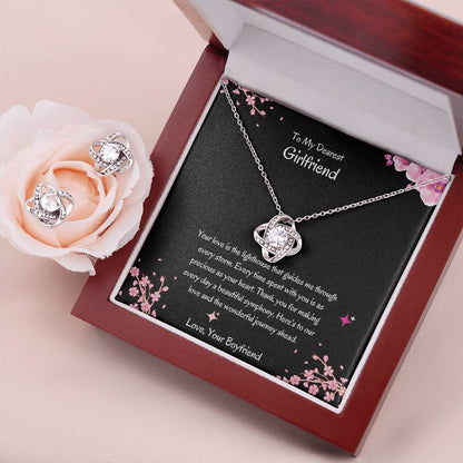 Love Knot Jewelry Set for Her | Earring & Necklace Gift for Girlfriend - SOUVMOUR