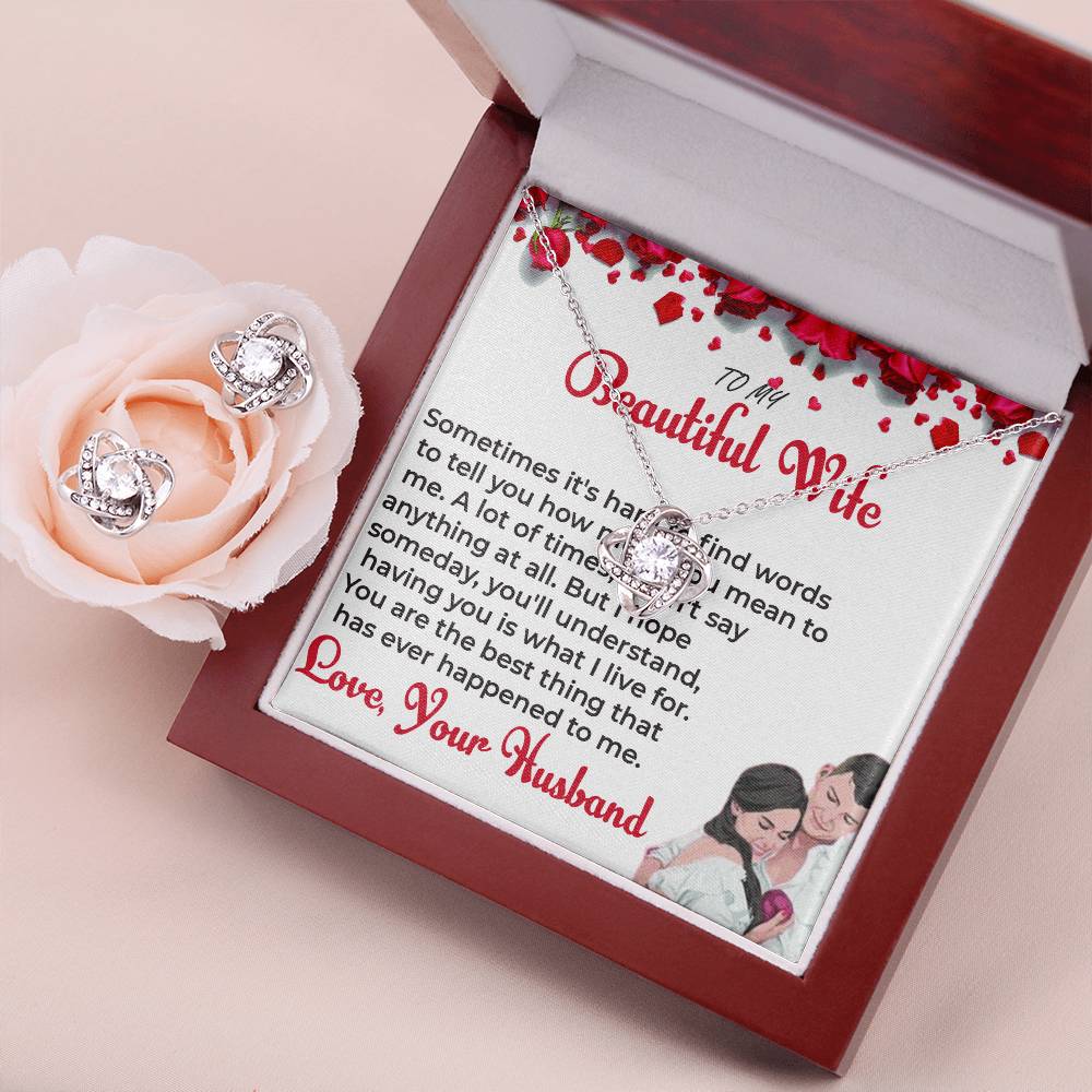 To My Beautiful Wife - Love Knot Necklace Pendant, A Gift of Endless Love
