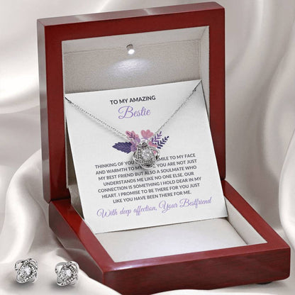 To My Amazing Best Friend Necklace  & earring Set Gift